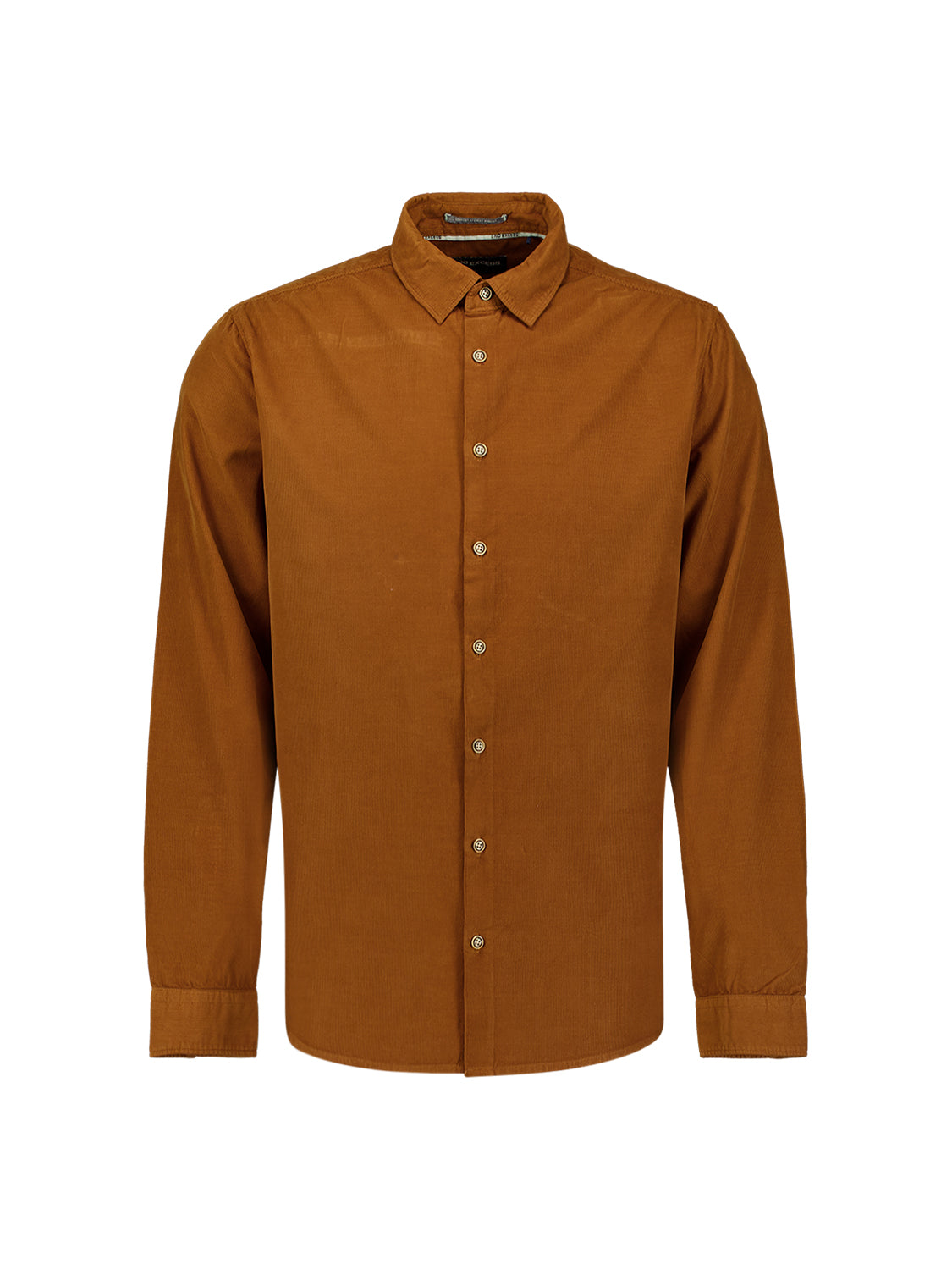 Chemise en velours côtelé fin | Caramel