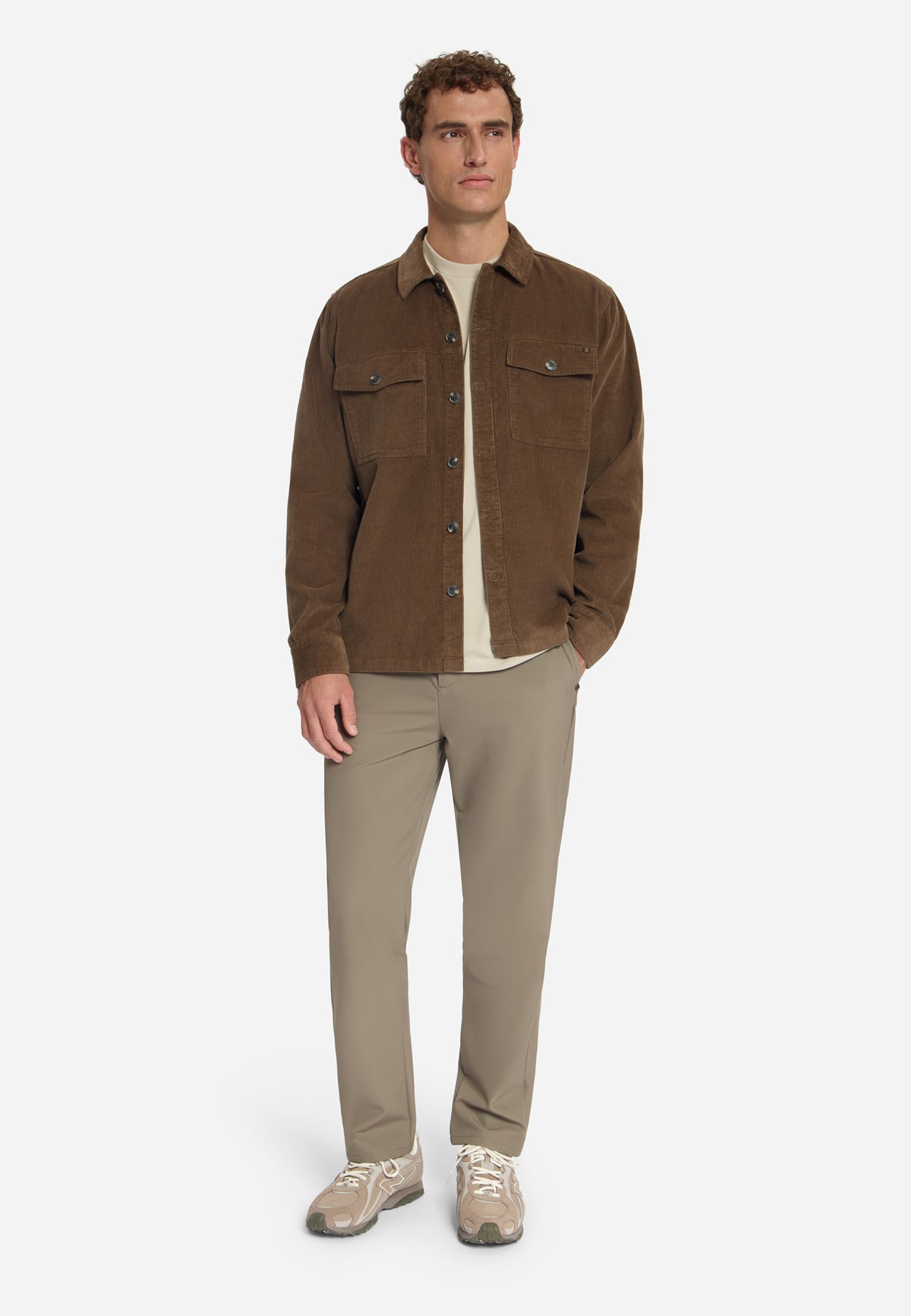 Overshirt en velours côtelé | Marron clair