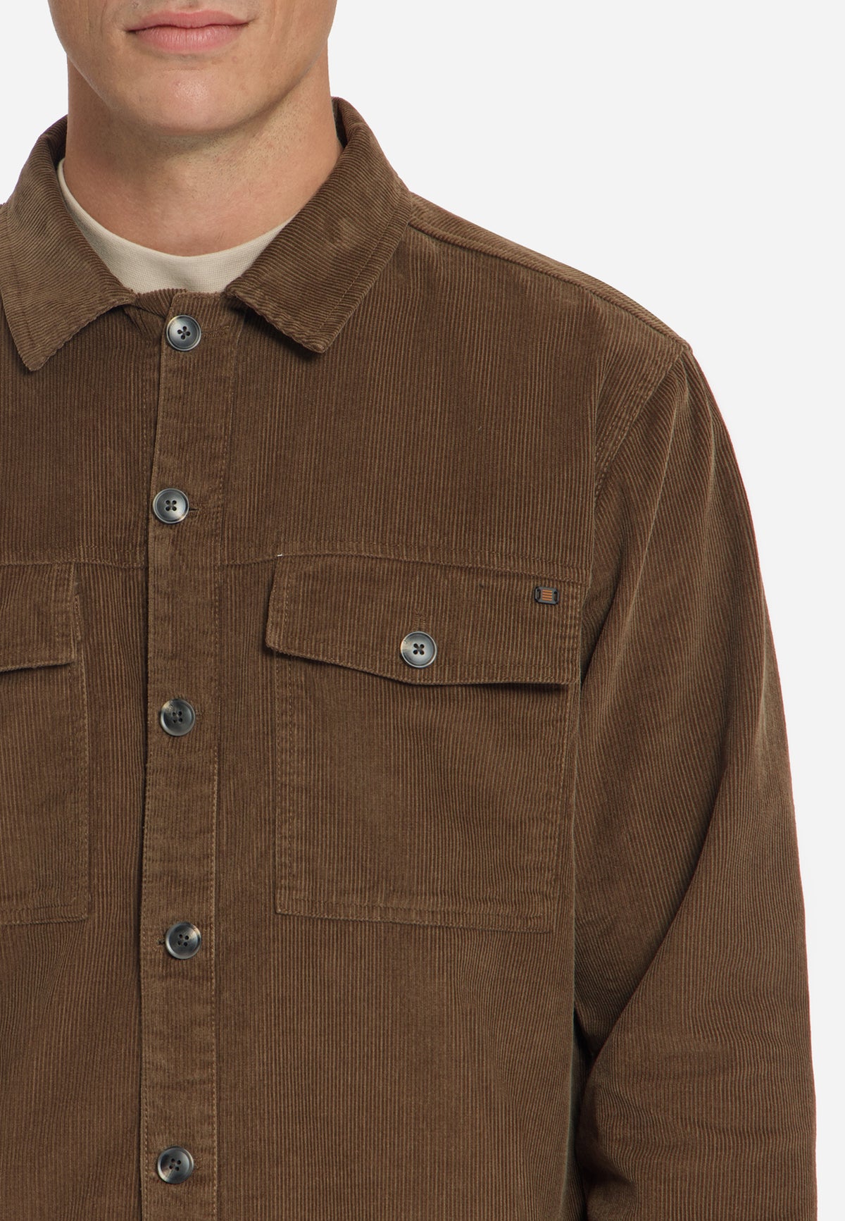 Overshirt en velours côtelé | Marron clair