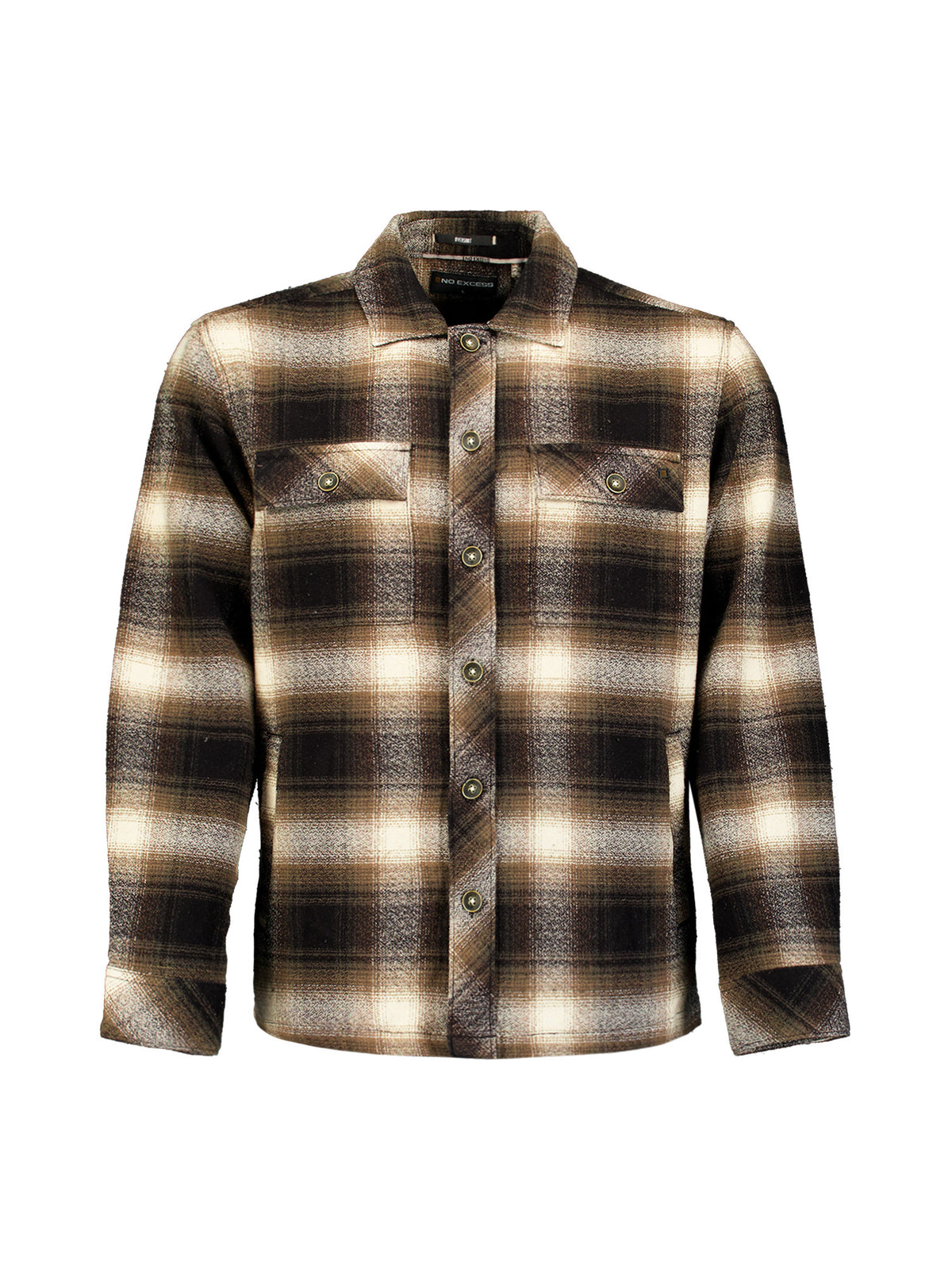 Cotton Checked overshirt | Stone