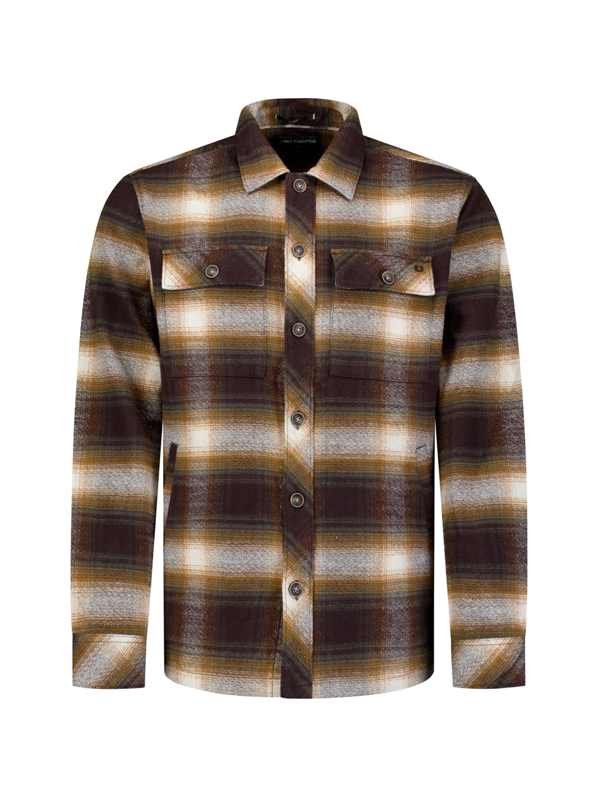 Cotton Checked overshirt | Stone